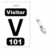 Custom Printed Numbered PVC Badges + Strap Clips - 50 pack